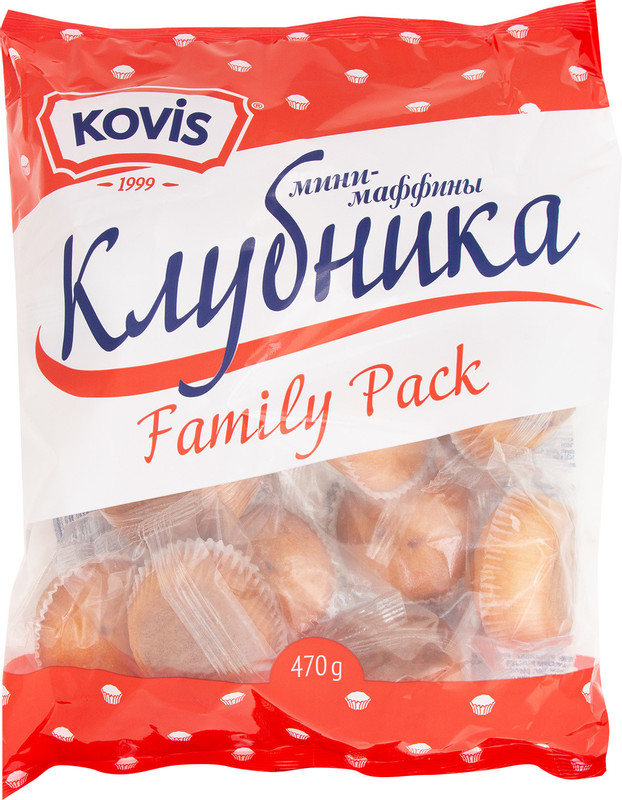 Изображение товара Мини-маффины Kovis с клубничной начинкой, 470г