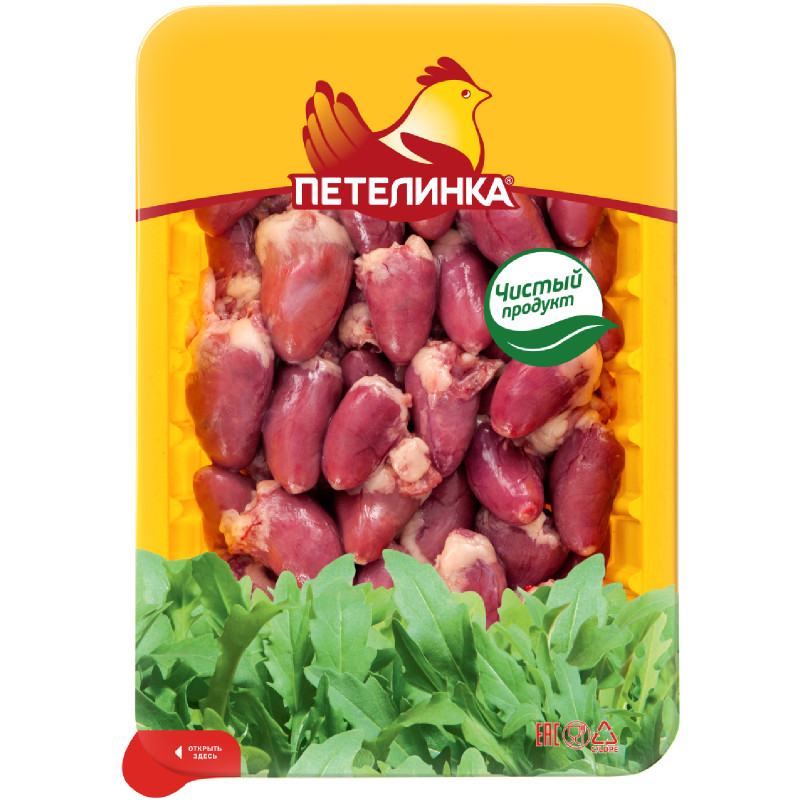 Изображение товара Сердце цыплят-бройлеров Петелинка охлаждённое, 500г