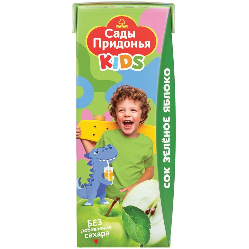 Изображение товара Сок Сады Придонья Kids яблочный из зелёных яблок с 4 месяцев, 200мл