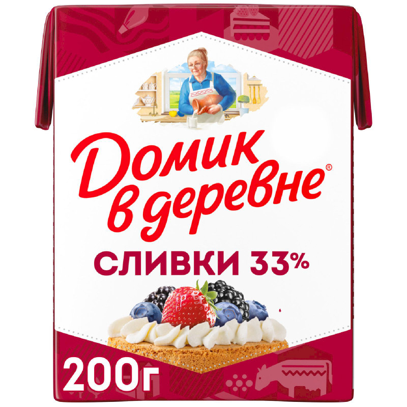 Изображение товара Сливки Домик в деревне 33%, 200г