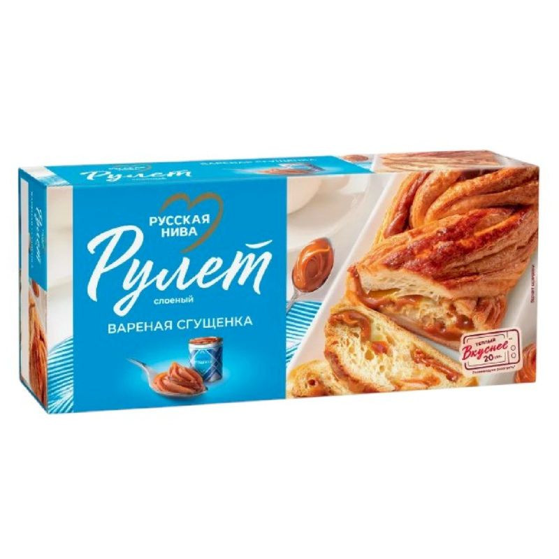 Изображение товара Рулет слоёный Русская Нива с вареной сгущенкой 300 г