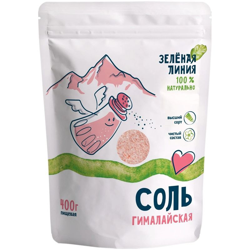Изображение товара Соль гималайская Зелёная Линия, 400г - натуральный продукт