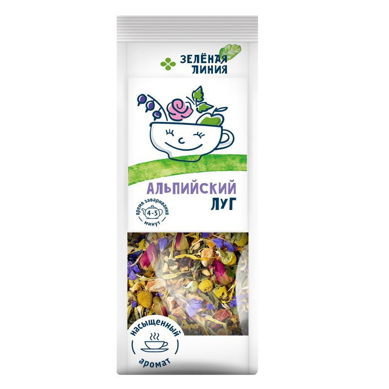 Изображение товара Напиток чайный альпийский луг Зелёная Линия 80г натуральный травяной чай