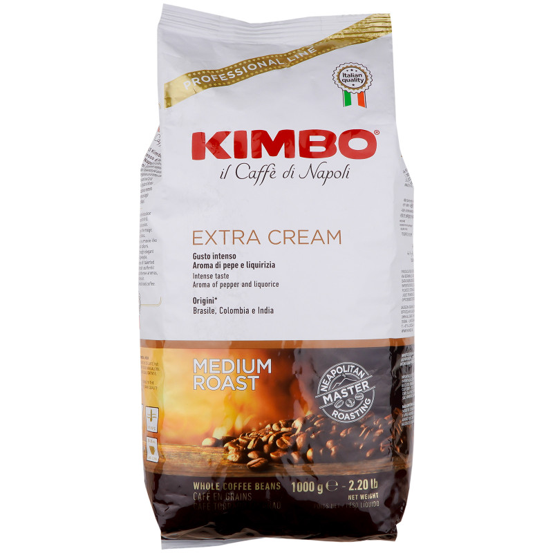 Изображение товара Кофе Kimbo Extra Cream в зёрнах 1 кг Итальянский кофе для эспрессо