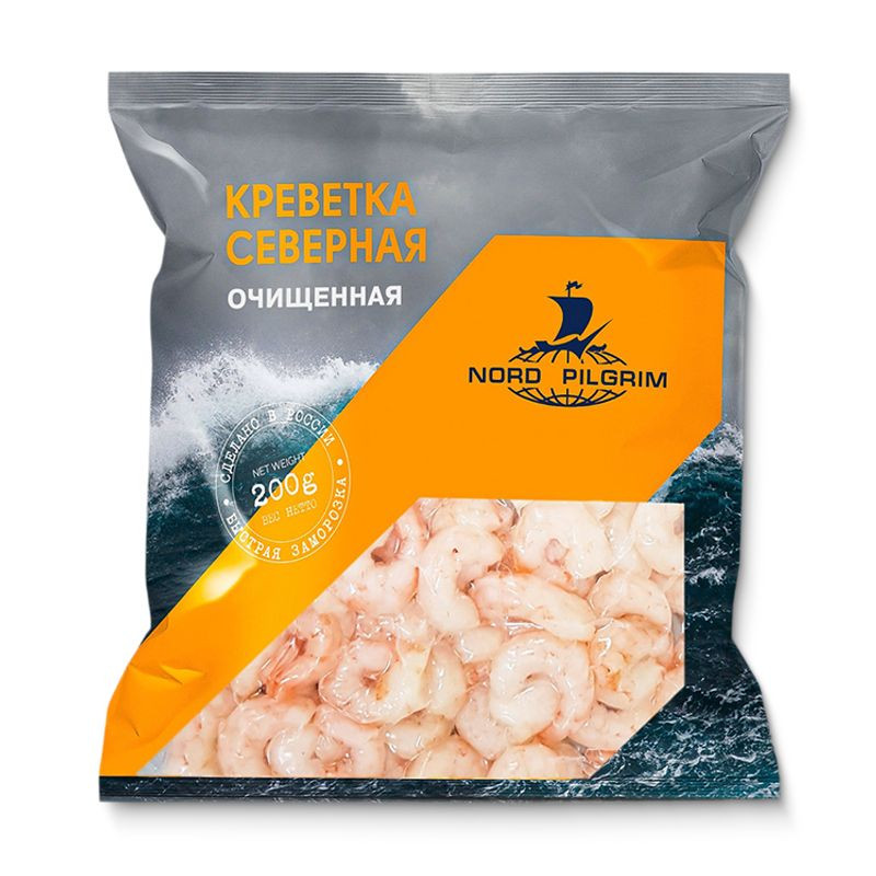 Изображение товара Креветки Nord Pilgrim северные очищенные варёно-мороженые 200г