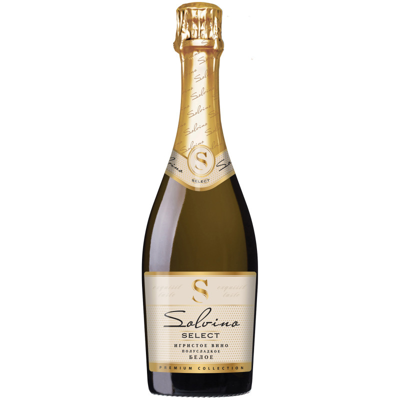 Изображение товара Вино игристое Solvino белое полусладкое 7.5%, 750мл