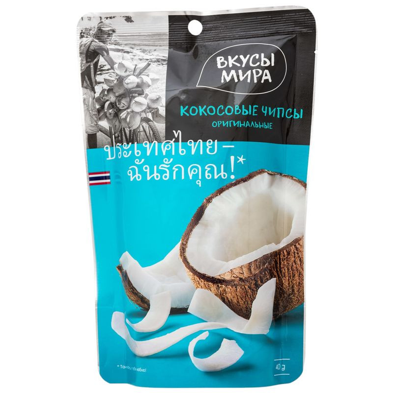 Изображение товара Чипсы Вкусы Мира кокосовые 40г оригинальная закуска из Кокоса