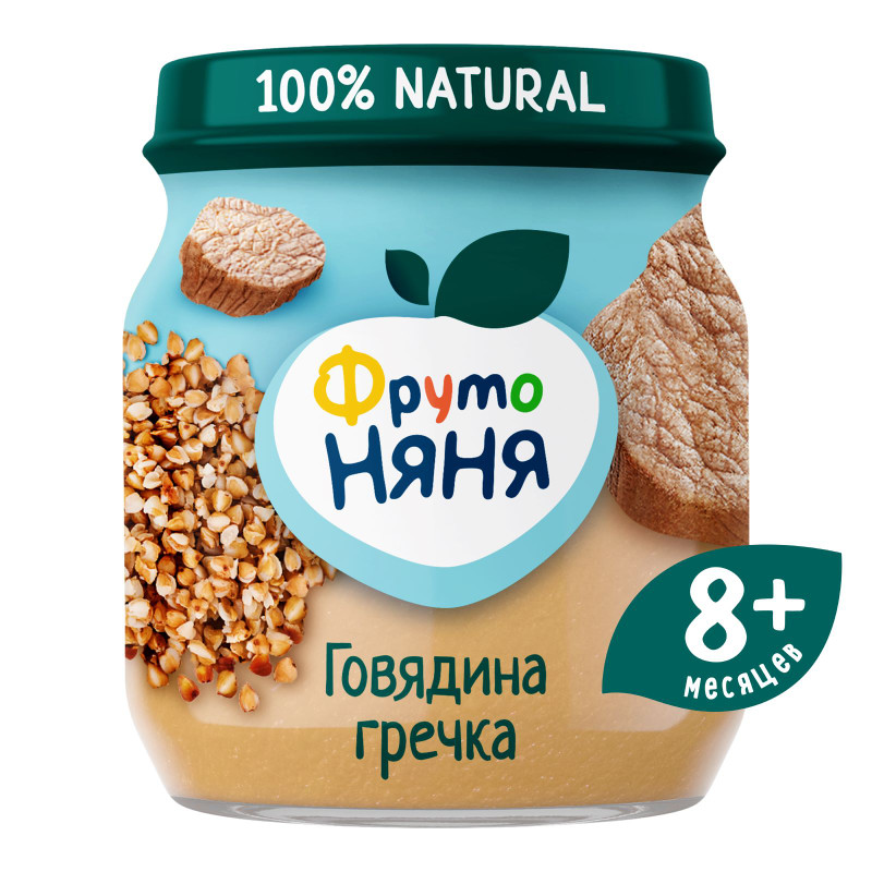 Изображение товара Пюре ФрутоНяня Говядины с гречкой и морковью с 8 месяцев, 100г