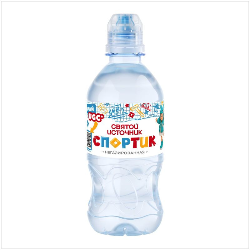 Изображение товара Вода Святой источник Спортик артезианская йод-калиевая высшей категории негазированная, 330мл