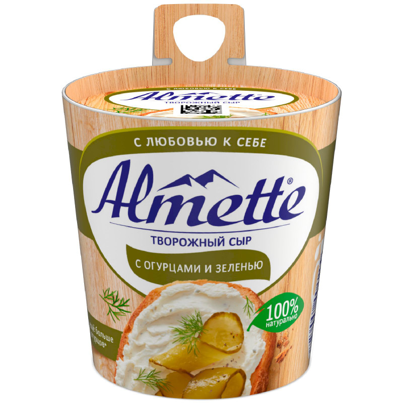 Изображение товара Сыр творожный Almette С огурцами и зеленью 60%, 150г