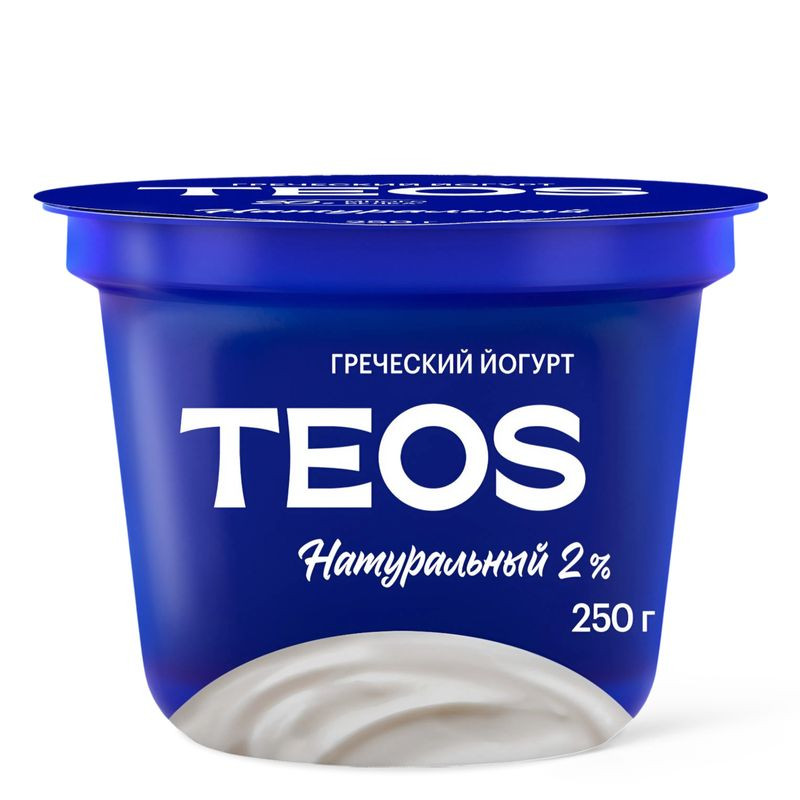 Изображение товара Йогурт Teos Греческий 2%, 250г, пастеризованный, стерилизованный, белорусский, 6шт
