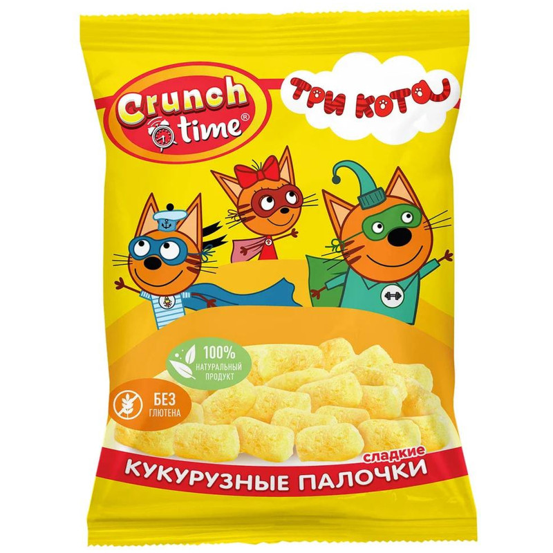 Изображение товара Палочки кукурузные Crunch Time Три кота сладкие, 75г