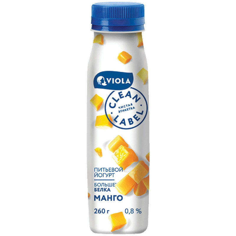 Изображение товара Йогурт питьевой Viola Clean Label с манго 0.8%, 260г
