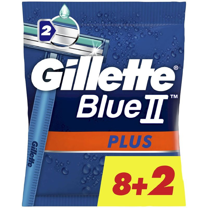Изображение товара Одноразовые бритвы Gillette Blue II Plus 10 шт для комфортного бритья