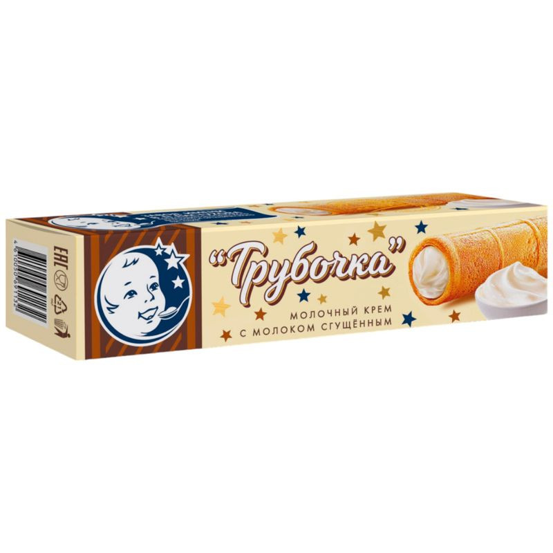 Изображение товара Десерт В.П.Пастухова со сгущенным молоком в вафельной трубочке 30г