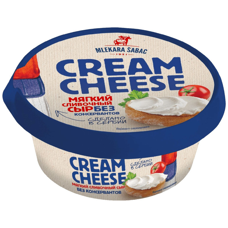 Изображение товара Сыр Mlekara Sabac Cream Cheese сливочный мягкий 60%, 100г