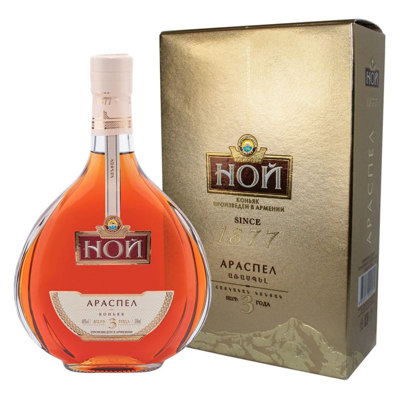 Изображение товара Коньяк Ной Араспел 3-летний армянский 40% 500мл с подарочной упаковкой