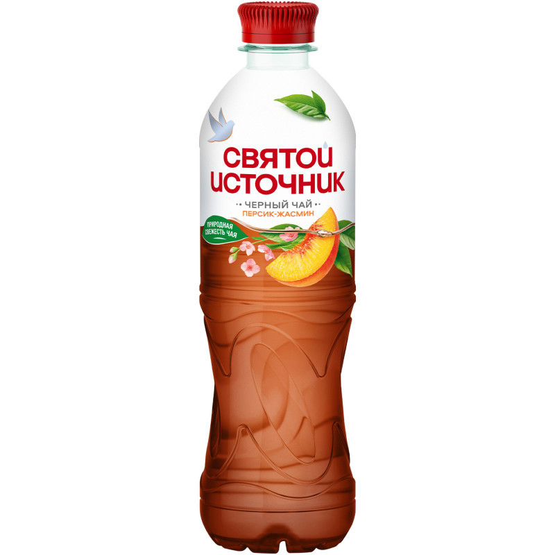 Изображение товара Холодный чай Святой Источник со вкусом персика и жасмина чёрный, 500мл