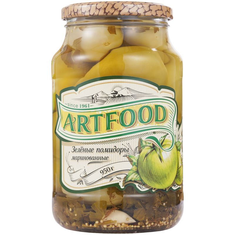 Изображение товара Зелёные маринованные помидоры Artfood 950г - натуральная овощная закуска