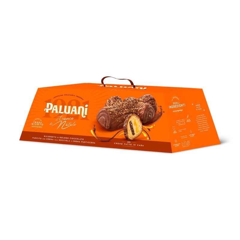 Изображение товара Плюшевое рождественское полено с ореховым и заварным кремом Paluani 750 г