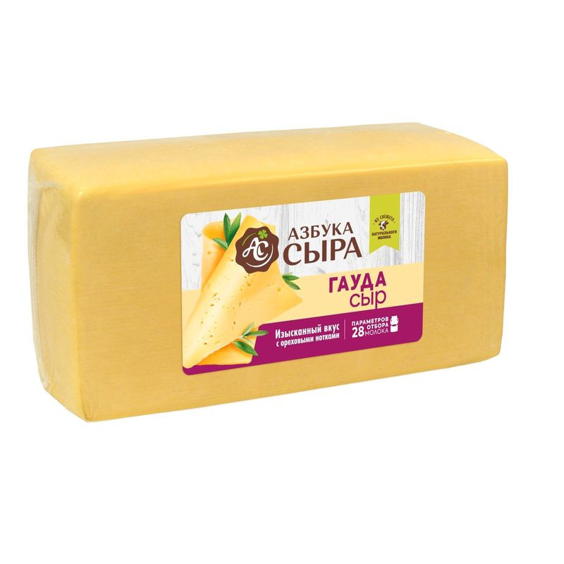 Изображение товара Сыр Азбука Сыра Гауда 45% - Полутвёрдый Сыр из Коровьего Молока