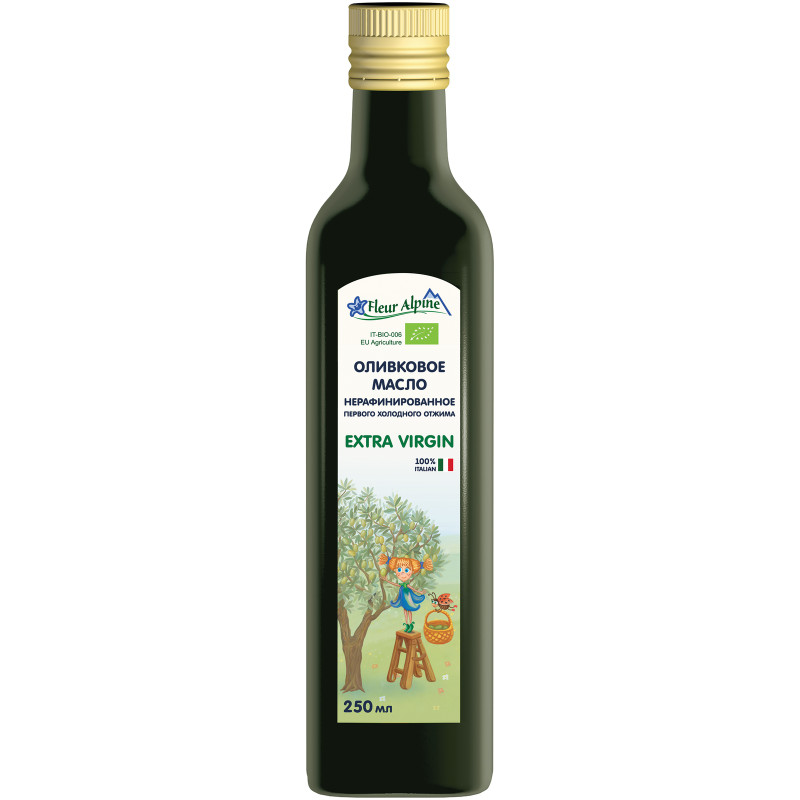 Изображение товара Масло оливковое Fleur Alpine Extra Virgin Olive Oil нерафинированное, 250мл