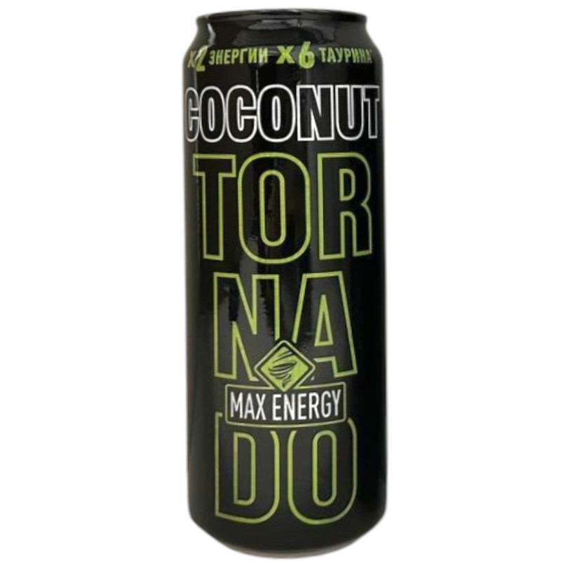 Изображение товара Напиток энергетический Tornado Max Energy Coconut газированный, 450мл