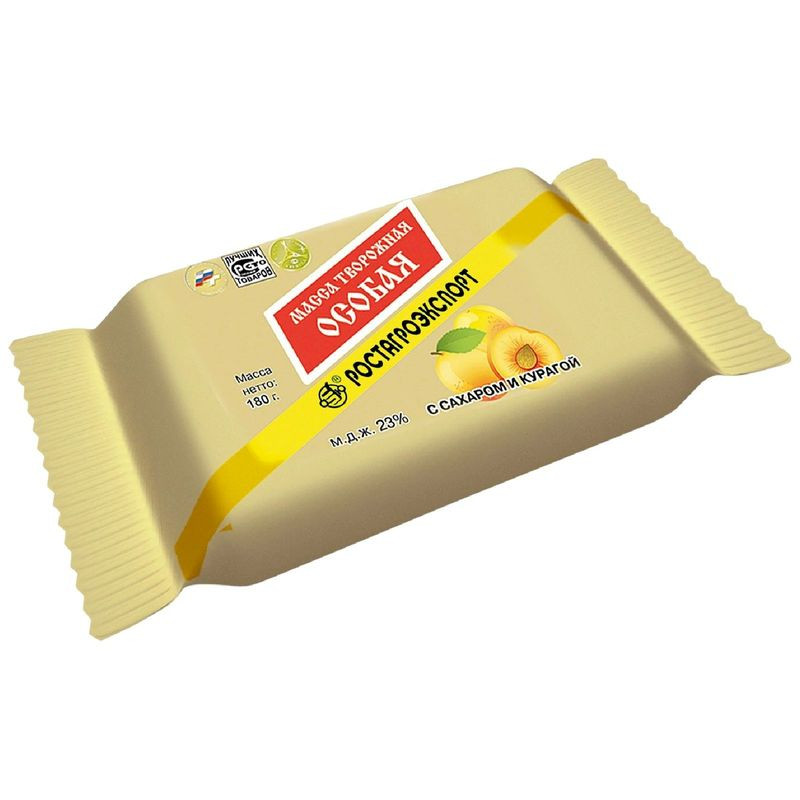 Изображение товара Масса творожная Ростагроэкспорт с курагой 23% 180г