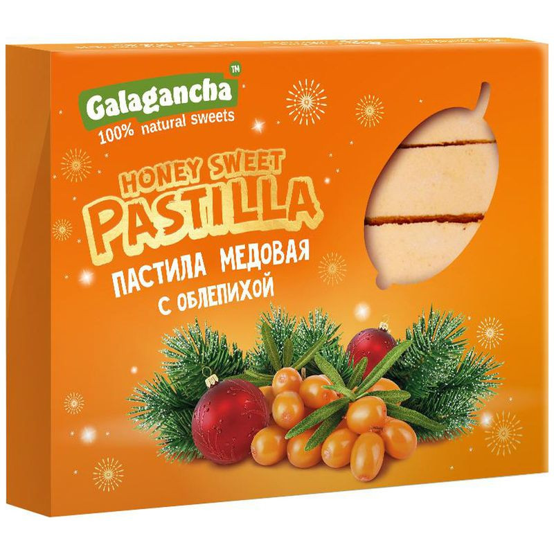 Изображение товара Пастила Galagancha Honey Sweet Pastilla медовая с облепихой, 190г