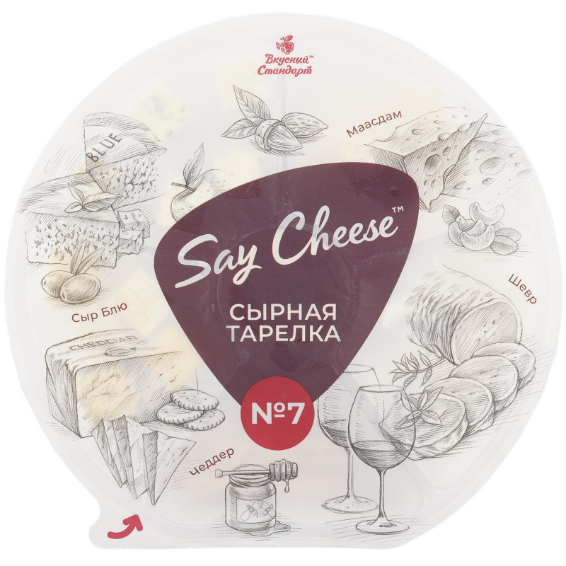 Изображение товара Сырная тарелка Say Cheese №7 185г ассорти полутвердых сыров Россия
