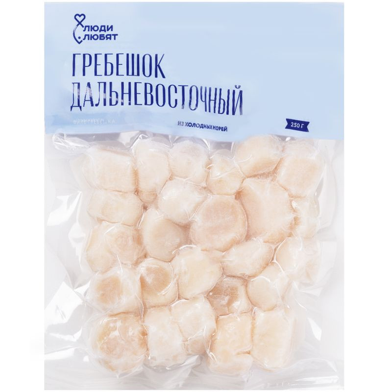 Изображение товара Гребешок Люди Любят дальневосточный мороженый филе, 250г