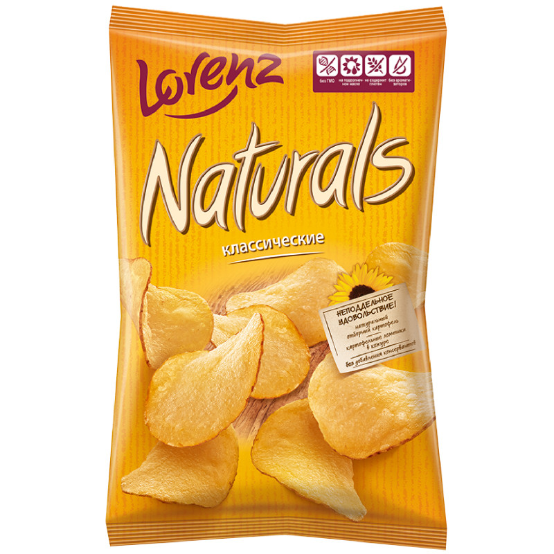 Изображение товара Чипсы картофельные Lorenz Naturals Классические с солью, 100г