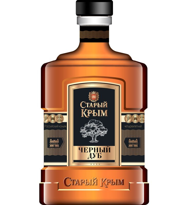 Коньяк Старый Крым Чёрный дуб 4-летний российский 40%, 500мл - купить с доставкой в Москве в Перекрёстке - 4073501