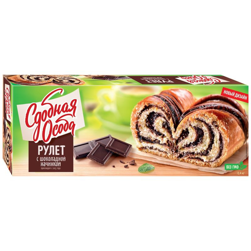 Изображение товара Рулет Сдобная Особа с шоколадной начинкой 400 г натуральное вкусное лакомство