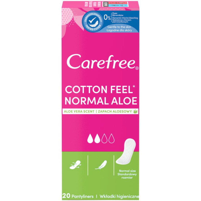 Изображение товара Прокладки Carefree Cotton Feel Aloe женские ежедневные, 20шт