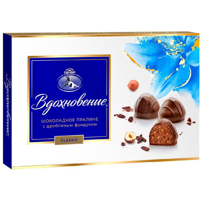 Изображение товара Конфеты Вдохновение глазированные пралине шоколадная глазурь 180г Россия