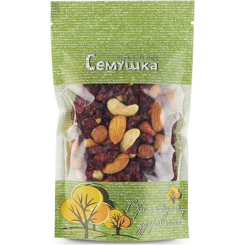 Изображение товара Смесь орехов с клюквой Семушка 100 г - полезное лакомство на каждый день