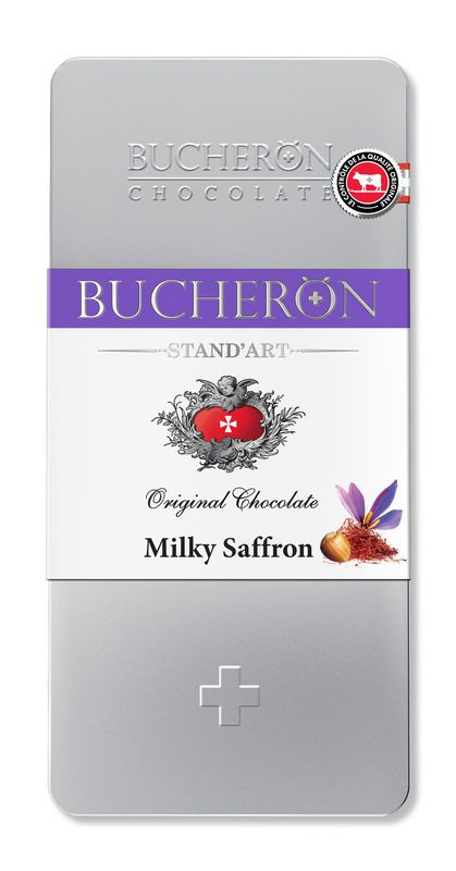Изображение товара Шоколад молочный Bucheron с шафраном и орехами 100г