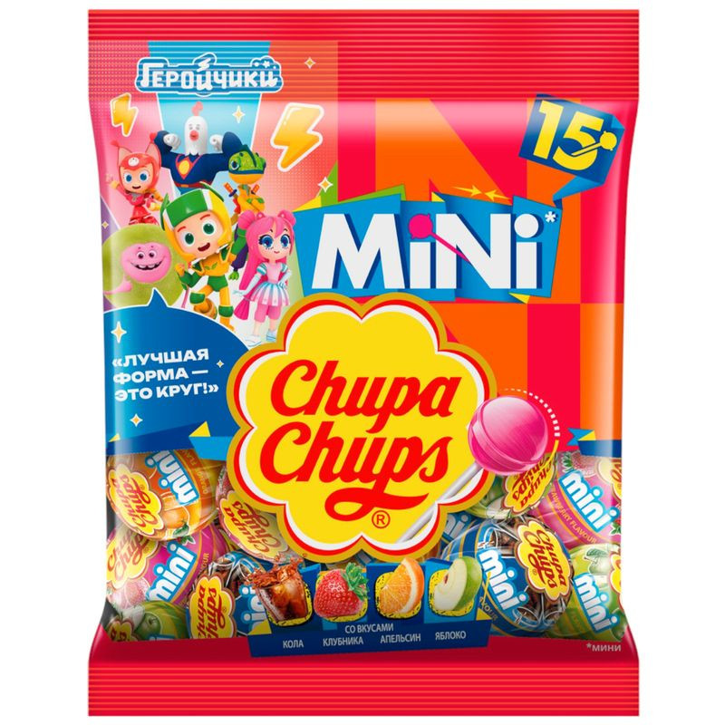 Изображение товара Карамель Chupa Chups Mini ассорти вкусов 90г на палочке Россия