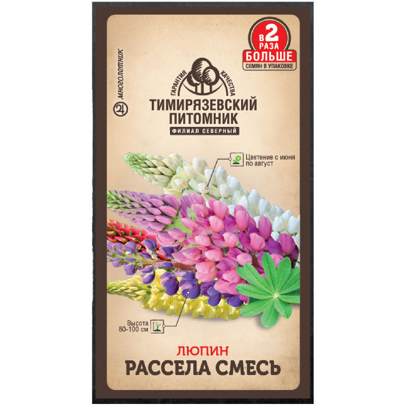 Изображение товара Семена Тимирязевский Питомник Люпин Рассела смесь, 0.6г