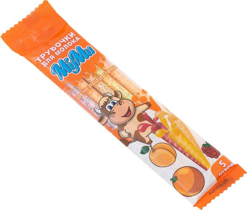 Изображение товара Трубочка для молока Муми-Сласти Вечерний микс 30 г 5 шт