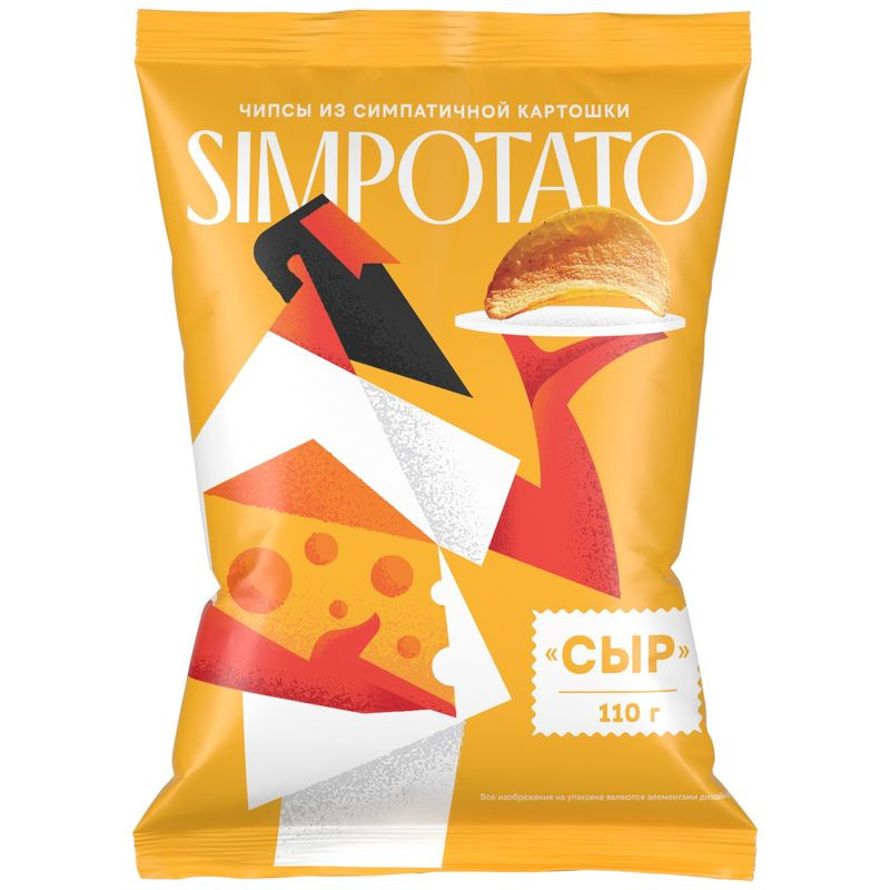 Изображение товара Чипсы Simpotato из натурального картофеля со вкусом сливочного сыра 110г