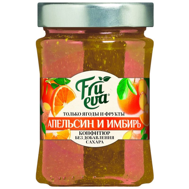 Изображение товара Конфитюр Frueva из апельсина с имбирем 310г натуральный сладкий десерт