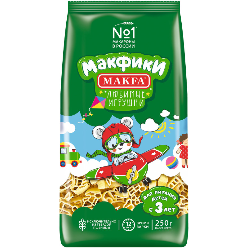 Изображение товара Макароны Makfa Макфики фигурные группа А высший сорт, 250г
