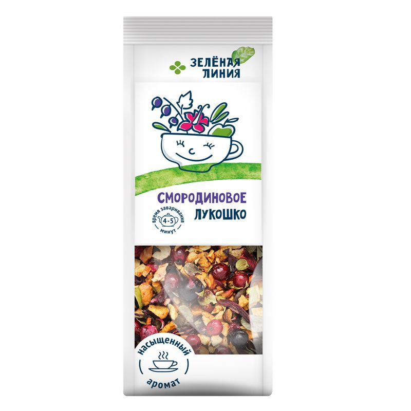 Изображение товара Напиток чайный смородиновое лукошко Зелёная Линия 90 г натуральный травяной чай