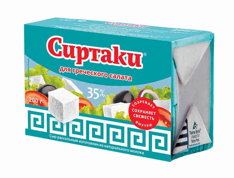 Изображение товара Сыр рассольный Сиртаки 35% 200г натуральный вкус и качество