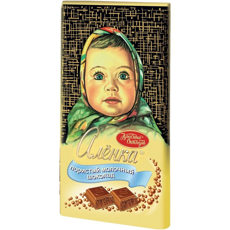 Изображение товара Шоколад Алёнка молочный пористый 90г - вкусное лакомство из России