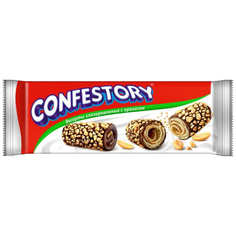 Изображение товара Вафельные рулетики Confestory с арахисом глазированные 120 г