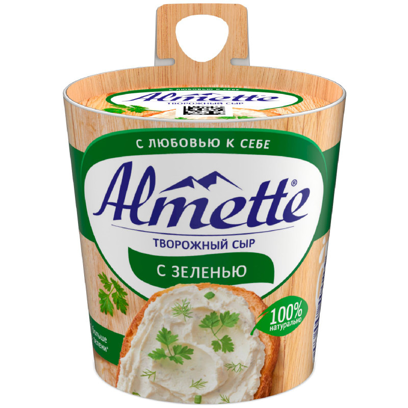 Изображение товара Сыр творожный Almette С зеленью 60%, 150г