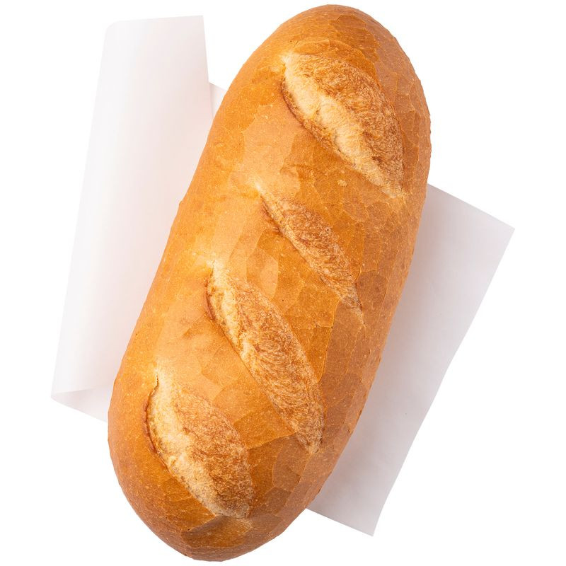 Изображение товара Батон пшеничный 300 г Пекарня Перекрёсток свежий вкус недорогой хлеб